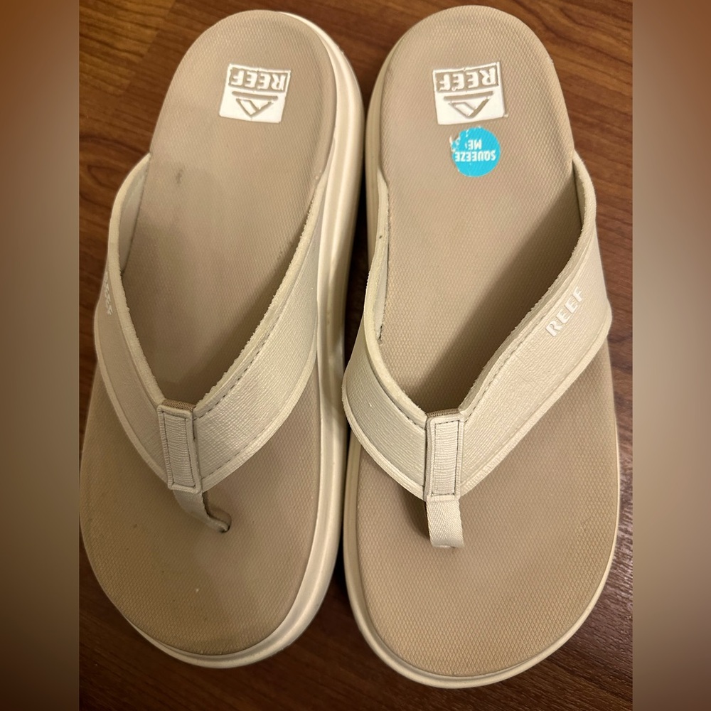 Reef Women's Tan Platform Flip Flops